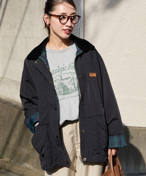 FREAK'S STORE（フリークスストア）の「限定展開　FREAK'S STORE OUTDOORS リバーシブル ハンティング チェック ブルゾン（ブルゾン・レディース・ネイビー/オリーブ/ブラック/ナチュラル/チャコールグレー・ﾌﾘ-）」の7枚目の写真