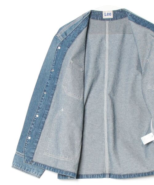 Lee（リー）の「Lee/ENGINEER SHIRTS JACKET（ノーカラージャケット・レディース・ブルー・L）」の3枚目の写真