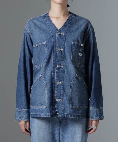 Lee（リー）の「Lee/ENGINEER SHIRTS JACKET（ノーカラージャケット・レディース・ブルー・L）」の11枚目の写真