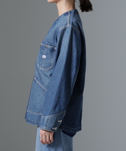 Lee（リー）の「Lee/ENGINEER SHIRTS JACKET（ノーカラージャケット・レディース・ブルー・L）」の12枚目の写真