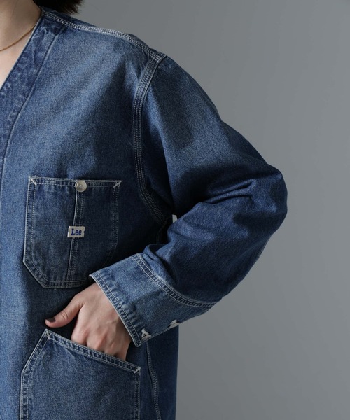 Lee（リー）の「Lee/ENGINEER SHIRTS JACKET（ノーカラージャケット・レディース・ブルー・L）」の16枚目の写真