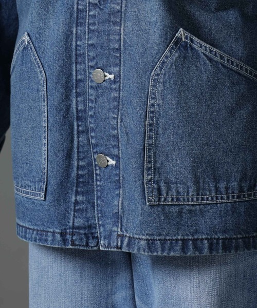 Lee（リー）の「Lee/ENGINEER SHIRTS JACKET（ノーカラージャケット・レディース・ブルー・L）」の18枚目の写真