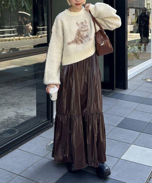 w closet（ダブルクローゼット）の「【新色登場！】キャットニットプルオーバー（ニット/セーター・レディース・ピンク/ネイビー/アイボリー/レッド・FREE）」の11枚目の写真