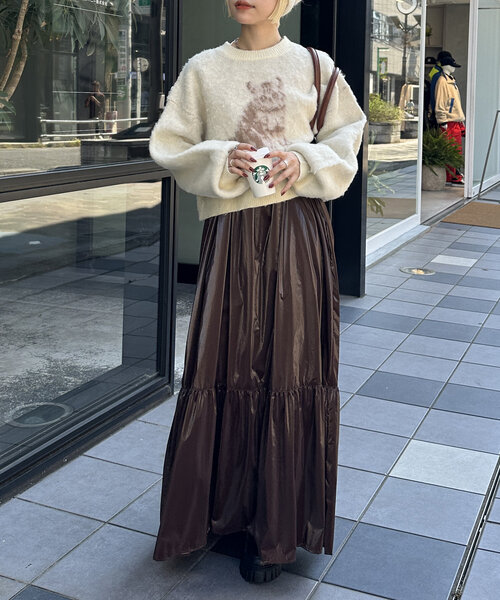 w closet（ダブルクローゼット）の「【新色登場！】キャットニットプルオーバー（ニット/セーター・レディース・ピンク/ネイビー/アイボリー/レッド・FREE）」の12枚目の写真