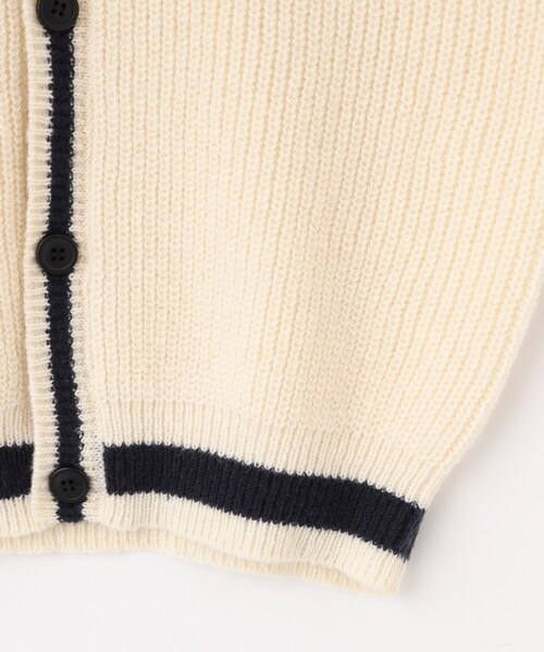SHOO・LA・RUE（シューラルー）の「【100-140cm/プチセレ】ラインニットカーディガン（カーディガン/ボレロ・キッズ・ブラック/オフホワイト・14/13/12/11/10）」の8枚目の写真
