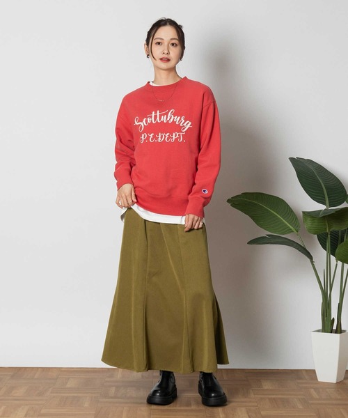 【3.1 Phillip Lim】プリーツスカート付スウェットシャツコンボ セール】【Champion】プリント裏毛クルーネックスウェット