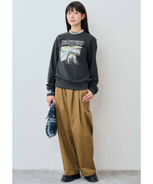 ＴＨＲＥＥ ＦＩＦＴＹ ＳＴＡＮＤＡＲＤ Ｓａｔｕｒｄａｙ Ｅｖｅｎｉｎｇ Ｐｏｓｔ ヴィンテージライクプリントトレーナー（スウェット）｜THREE FIFTY STANDARD（スリーフィフティースタンダード）