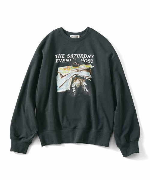 ＴＨＲＥＥ ＦＩＦＴＹ ＳＴＡＮＤＡＲＤ Ｓａｔｕｒｄａｙ Ｅｖｅｎｉｎｇ Ｐｏｓｔ ヴィンテージライクプリントトレーナー（スウェット）｜THREE FIFTY STANDARD（スリーフィフティースタンダード）