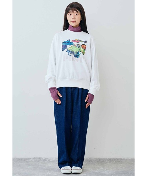 ＴＨＲＥＥ ＦＩＦＴＹ ＳＴＡＮＤＡＲＤ Ｓａｔｕｒｄａｙ Ｅｖｅｎｉｎｇ Ｐｏｓｔ ヴィンテージライクプリントトレーナー（スウェット）｜THREE FIFTY STANDARD（スリーフィフティースタンダード）