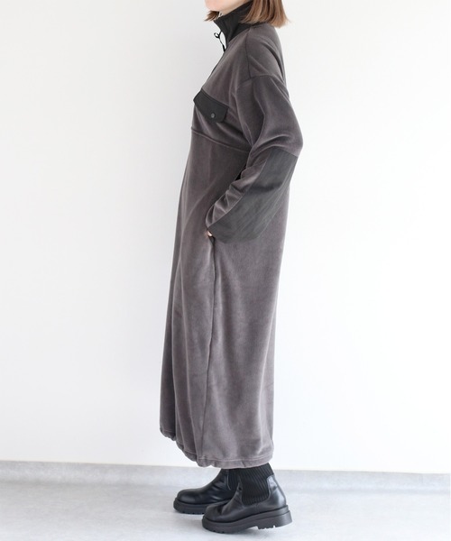 cepo(セポ)の「フリースハーフジップワンピース(ワンピース・レディース・オフホワイト/チャコール・FREE)」の17枚目の写真