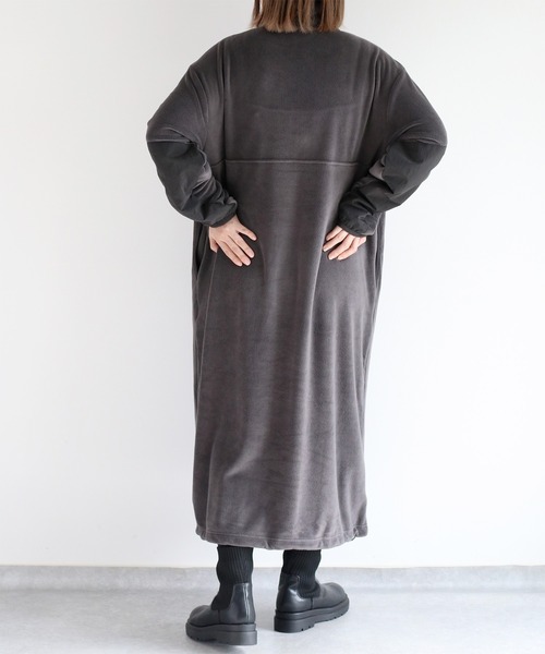 cepo(セポ)の「フリースハーフジップワンピース(ワンピース・レディース・オフホワイト/チャコール・FREE)」の18枚目の写真