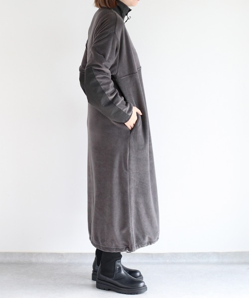 cepo(セポ)の「フリースハーフジップワンピース(ワンピース・レディース・オフホワイト/チャコール・FREE)」の19枚目の写真
