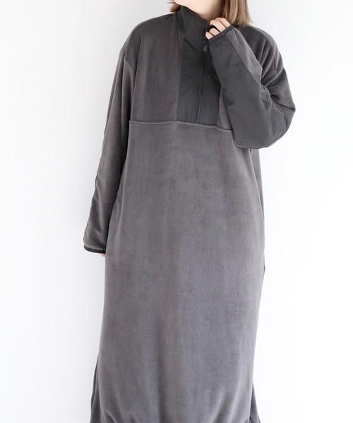 cepo(セポ)の「フリースハーフジップワンピース(ワンピース・レディース・オフホワイト/チャコール・FREE)」の20枚目の写真