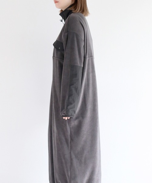 cepo(セポ)の「フリースハーフジップワンピース(ワンピース・レディース・オフホワイト/チャコール・FREE)」の21枚目の写真