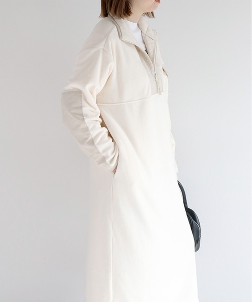 cepo(セポ)の「フリースハーフジップワンピース(ワンピース・レディース・オフホワイト/チャコール・FREE)」の11枚目の写真