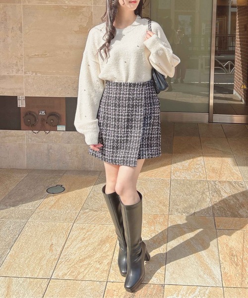 INGNI（イング）の「ツイードラップスカパン／Ａ（スカート・レディース・ブラック系その他2/ホワイト系その他5・FREE）」の6枚目の写真