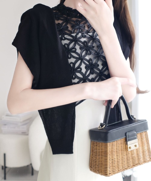 mily bilet(ミウィビレット)の「【mily bilet】華やか花モチーフが大人可愛い シアーレースノースリーブワンピース(ワンピース・レディース・ブラック/アイボリー・SMALL/X-LARGE/MEDIUM/LARGE)」の8枚目の写真