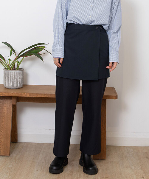 POU DOU DOU(プードゥドゥ)の「ラップスカート付きパンツ(その他パンツ・レディース・ネイビー/ターコイズブルー/ダークグレー・M)」の1枚目の写真