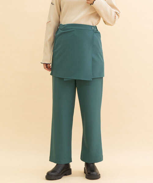 POU DOU DOU(プードゥドゥ)の「ラップスカート付きパンツ(その他パンツ・レディース・ネイビー/ターコイズブルー/ダークグレー・M)」の22枚目の写真