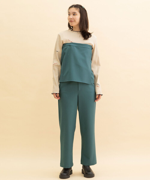 POU DOU DOU(プードゥドゥ)の「ラップスカート付きパンツ(その他パンツ・レディース・ネイビー/ターコイズブルー/ダークグレー・M)」の5枚目の写真