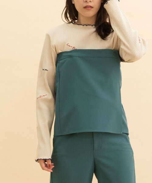 POU DOU DOU(プードゥドゥ)の「ラップスカート付きパンツ(その他パンツ・レディース・ネイビー/ターコイズブルー/ダークグレー・M)」の8枚目の写真