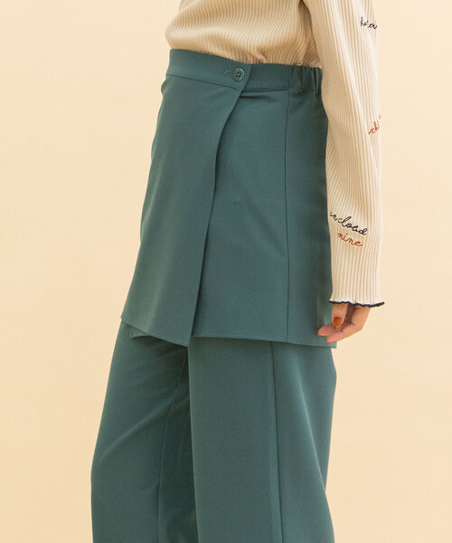 POU DOU DOU(プードゥドゥ)の「ラップスカート付きパンツ(その他パンツ・レディース・ネイビー/ターコイズブルー/ダークグレー・M)」の9枚目の写真