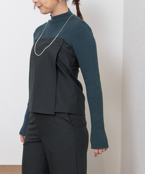 POU DOU DOU(プードゥドゥ)の「ラップスカート付きパンツ(その他パンツ・レディース・ネイビー/ターコイズブルー/ダークグレー・M)」の13枚目の写真