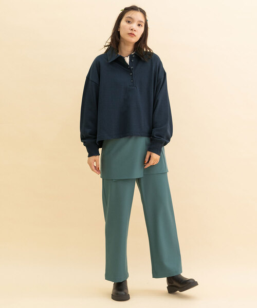 POU DOU DOU(プードゥドゥ)の「ラップスカート付きパンツ(その他パンツ・レディース・ネイビー/ターコイズブルー/ダークグレー・M)」の14枚目の写真