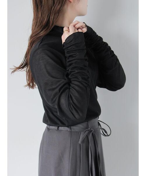 ehka sopo（エヘカソポ）の「シアーハイネックカットソー（Tシャツ/カットソー・レディース・ブラック/オフホワイト/ミント/グレー・F）」の14枚目の写真