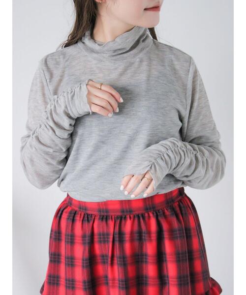 ehka sopo（エヘカソポ）の「シアーハイネックカットソー（Tシャツ/カットソー・レディース・ブラック/オフホワイト/ミント/グレー・F）」の17枚目の写真