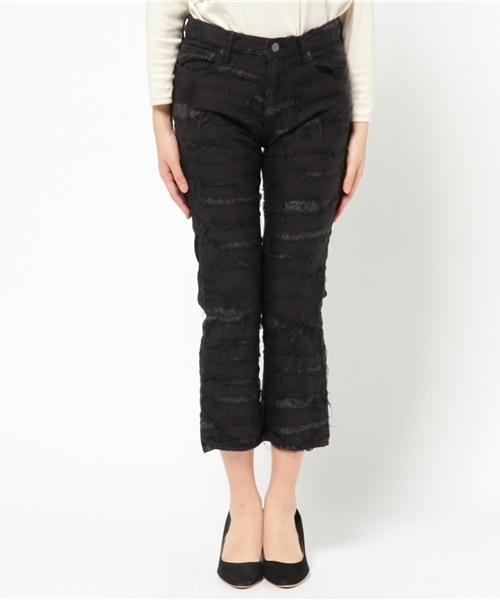 MIHARAYASUHIRO（ミハラヤスヒロ）の「【miharayasuhiro】クラッシュデニム 42032149（デニムパンツ・レディース・ブラック/ホワイト・36）」の3枚目の写真