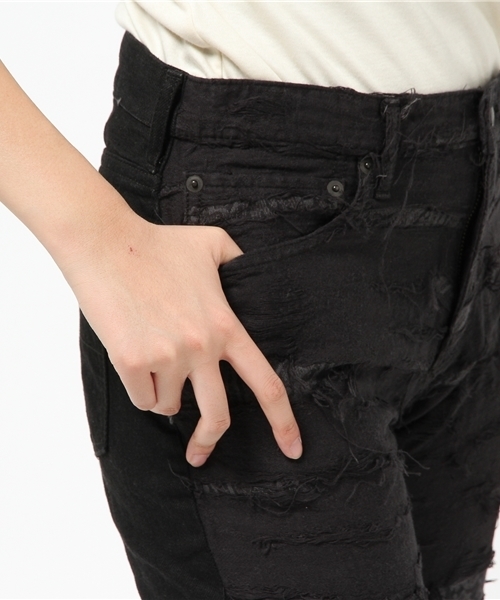 MIHARAYASUHIRO（ミハラヤスヒロ）の「【miharayasuhiro】クラッシュデニム 42032149（デニムパンツ・レディース・ブラック/ホワイト・36）」の8枚目の写真