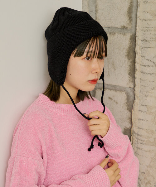 WHIMSIC(ウィムジック)の「【WHIMSIC】イヤーニットキャップ(ニットキャップ/ビーニー・レディース・ブラウン/ブラック/チャコールグレー・FREE)」の7枚目の写真
