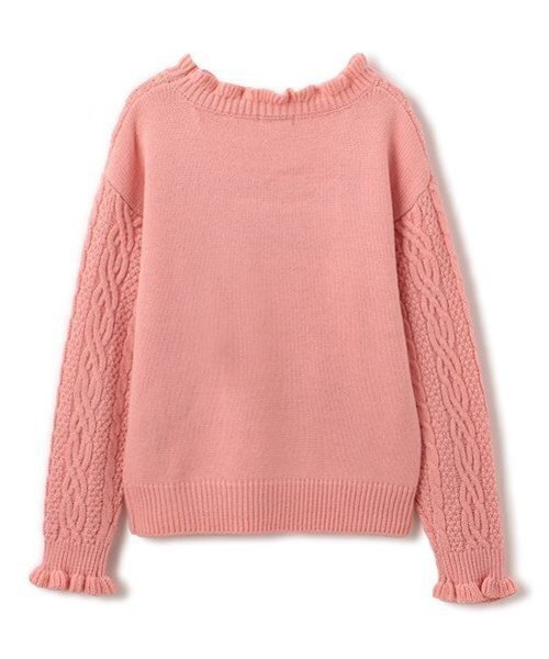 by LOVEiT（バイラビット）の「ケーブルロゴニット（ニット/セーター・キッズ・グレー/オフホワイト/ピンク・120cm/130cm/140cm/150cm/160cm）」の4枚目の写真