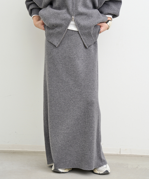 CINOH（チノ）の「【CINOH/チノ 】KNIT MAXI SKIRT（スカート・レディース・ブラック/チャコールグレー・36/38）」の21枚目の写真