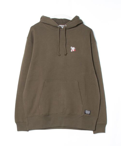 DOUBLE STEAL(ダブルスティール)の「cards embroidery 裏パイルパーカー(スウェット・メンズ・ブラック/グレー/カーキ・LARGE/X-LARGE)」の6枚目の写真