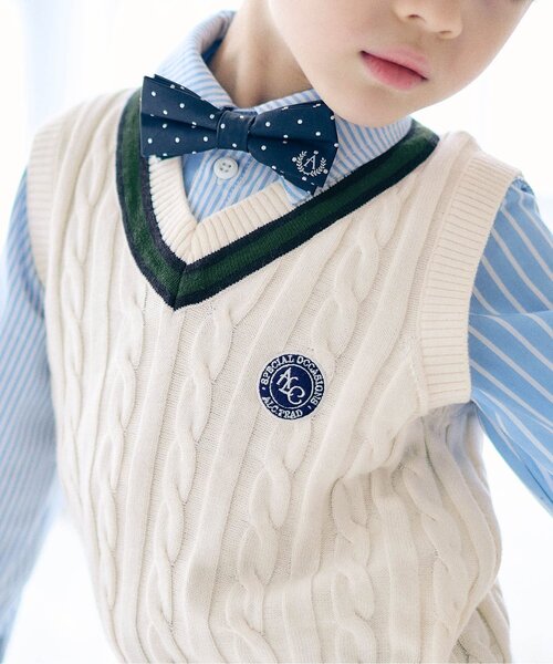apres les cours（アプレレクール）の「【フォーマル対応】ラインニットベスト_マシンウォッシャブル（ベスト・キッズ・アイボリー・90/100/110/120/130）」の8枚目の写真