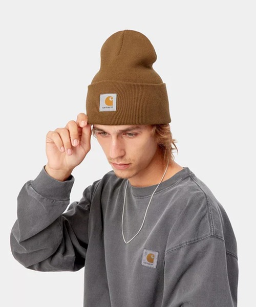 Carhartt（カーハート）の「Carhartt WIP/カーハート ダブリューアイピー ビーニー ACRYLIC WATCH HAT I020222（ニットキャップ/ビーニー・メンズ・ホワイト/ブラウン/レッド/ブラック・FREE）」の8枚目の写真