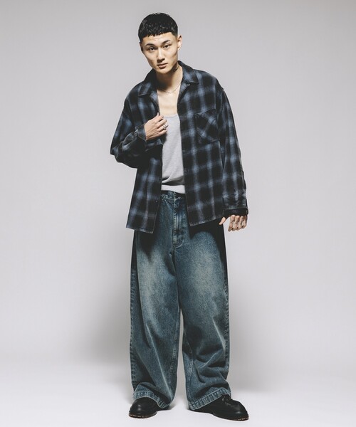 【セール】BLEACH OMBRE CHECK L/S SHIRTS/ブリーチ オンブレ チェック 長袖 シャツ（シャツ/ブラウス）｜FREAK'S STORE（フリークスストア）