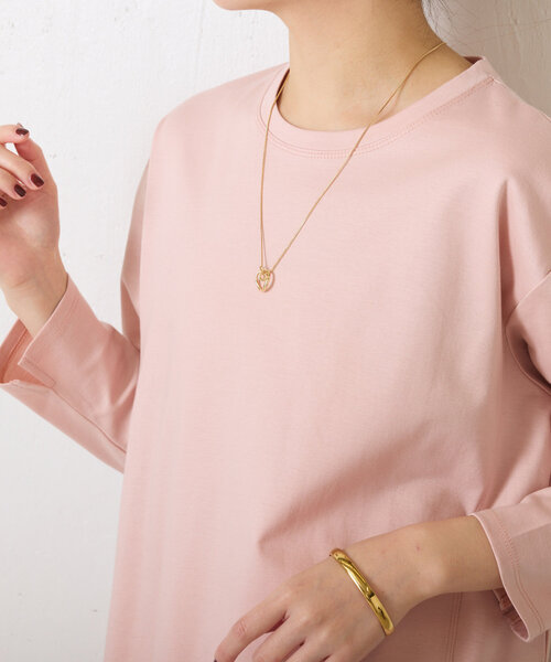 COLLAGE GALLARDAGALANTE（コラージュガリャルダガランテ）の「ポンチ切替ロンT（Tシャツ/カットソー・レディース・ネイビー/ホワイト/ピンク・FREE）」の5枚目の写真