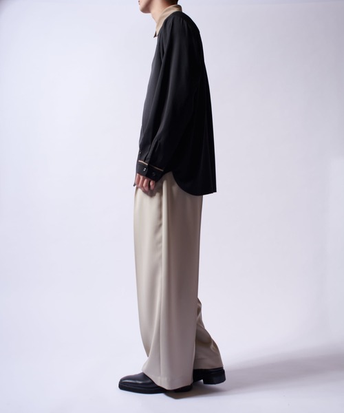 Lui's(ルイス)の「クレリックパイピングシャツ(シャツ/ブラウス・メンズ・ブラック/ホワイト/ブルー・M/S)」の14枚目の写真