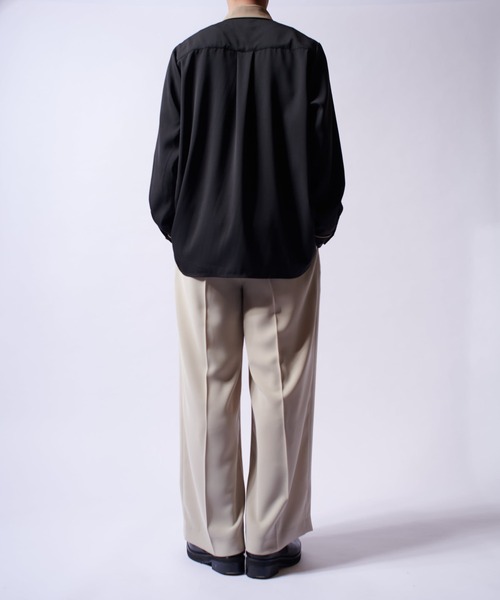 Lui's(ルイス)の「クレリックパイピングシャツ(シャツ/ブラウス・メンズ・ブラック/ホワイト/ブルー・M/S)」の15枚目の写真