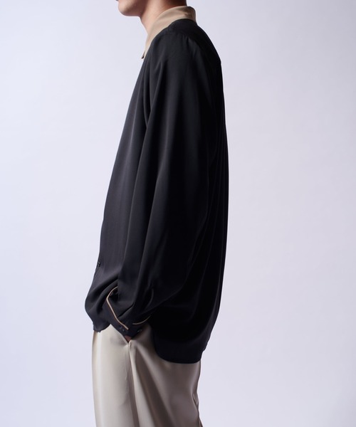 Lui's(ルイス)の「クレリックパイピングシャツ(シャツ/ブラウス・メンズ・ブラック/ホワイト/ブルー・M/S)」の11枚目の写真