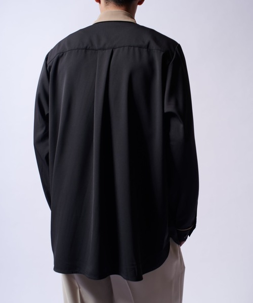 Lui's(ルイス)の「クレリックパイピングシャツ(シャツ/ブラウス・メンズ・ブラック/ホワイト/ブルー・M/S)」の12枚目の写真