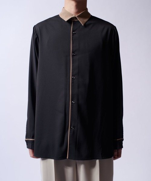 Lui's(ルイス)の「クレリックパイピングシャツ(シャツ/ブラウス・メンズ・ブラック/ホワイト/ブルー・M/S)」の22枚目の写真