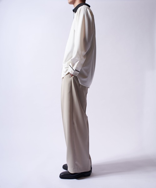 Lui's(ルイス)の「クレリックパイピングシャツ(シャツ/ブラウス・メンズ・ブラック/ホワイト/ブルー・M/S)」の8枚目の写真