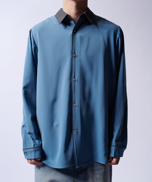 Lui's(ルイス)の「クレリックパイピングシャツ(シャツ/ブラウス・メンズ・ブラック/ホワイト/ブルー・M/S)」の16枚目の写真