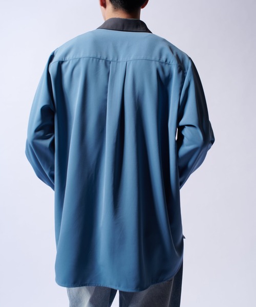 Lui's(ルイス)の「クレリックパイピングシャツ(シャツ/ブラウス・メンズ・ブラック/ホワイト/ブルー・M/S)」の18枚目の写真