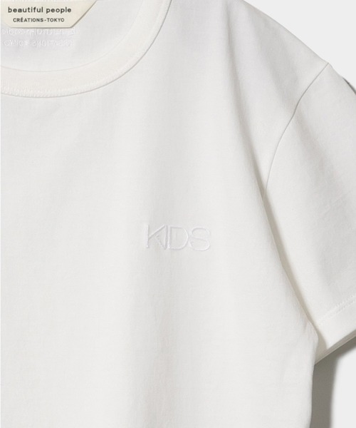 beautiful people（ビューティフルピープル）の「60/3 jersey kids    embroidery T-shirt（Tシャツ/カットソー・レディース・ブラック/オフホワイト・SMALL/XX-SMALL）」の3枚目の写真