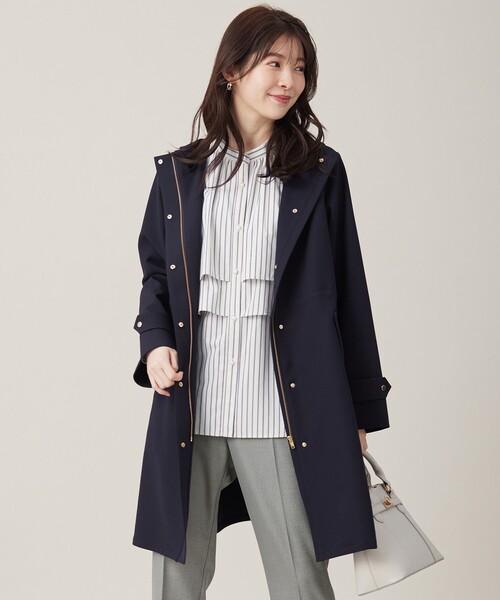 ANY SIS(エニィスィス)の「【撥水・UVカット・洗える】フーデットロング コート(その他アウター・レディース・ベージュ系/ライトグレー系/ネイビー系・4)」の3枚目の写真